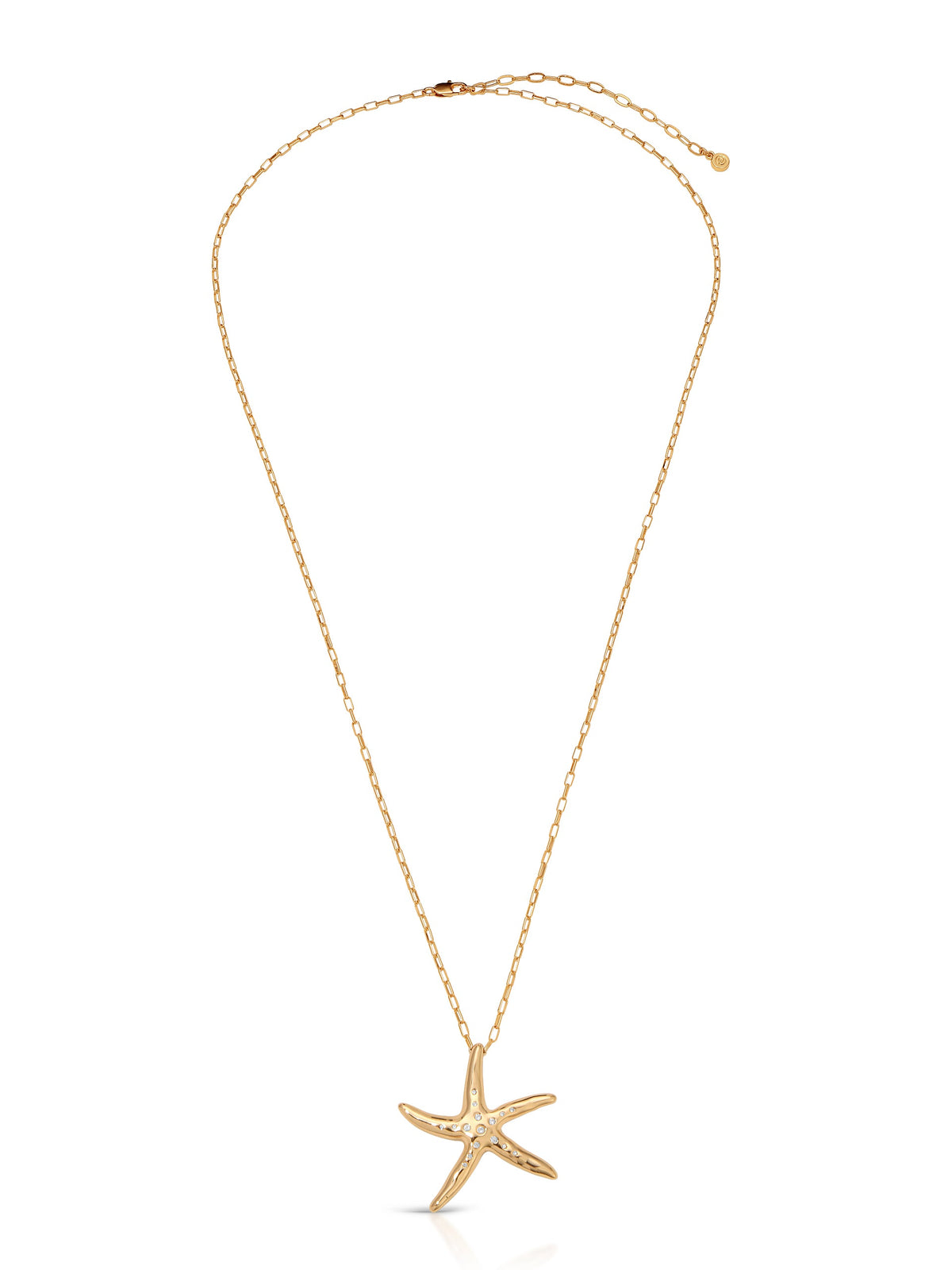 Starfish Luxe Pendant Necklace - Clear Crystal with 18k Gold Plating | Ettika