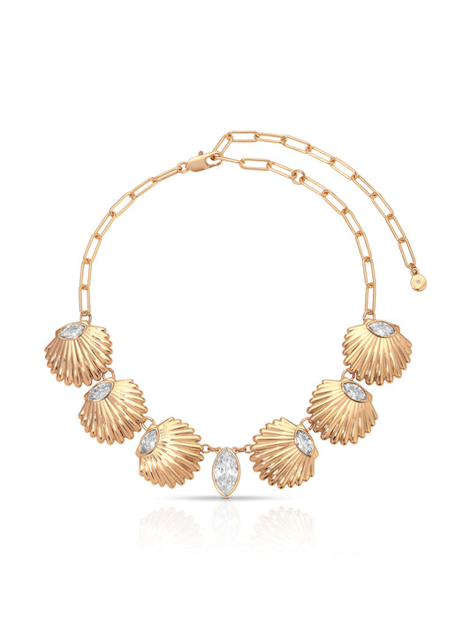 Santorini Shell Choker - Clear Crystal with 18k Gold Plating | Ettika
