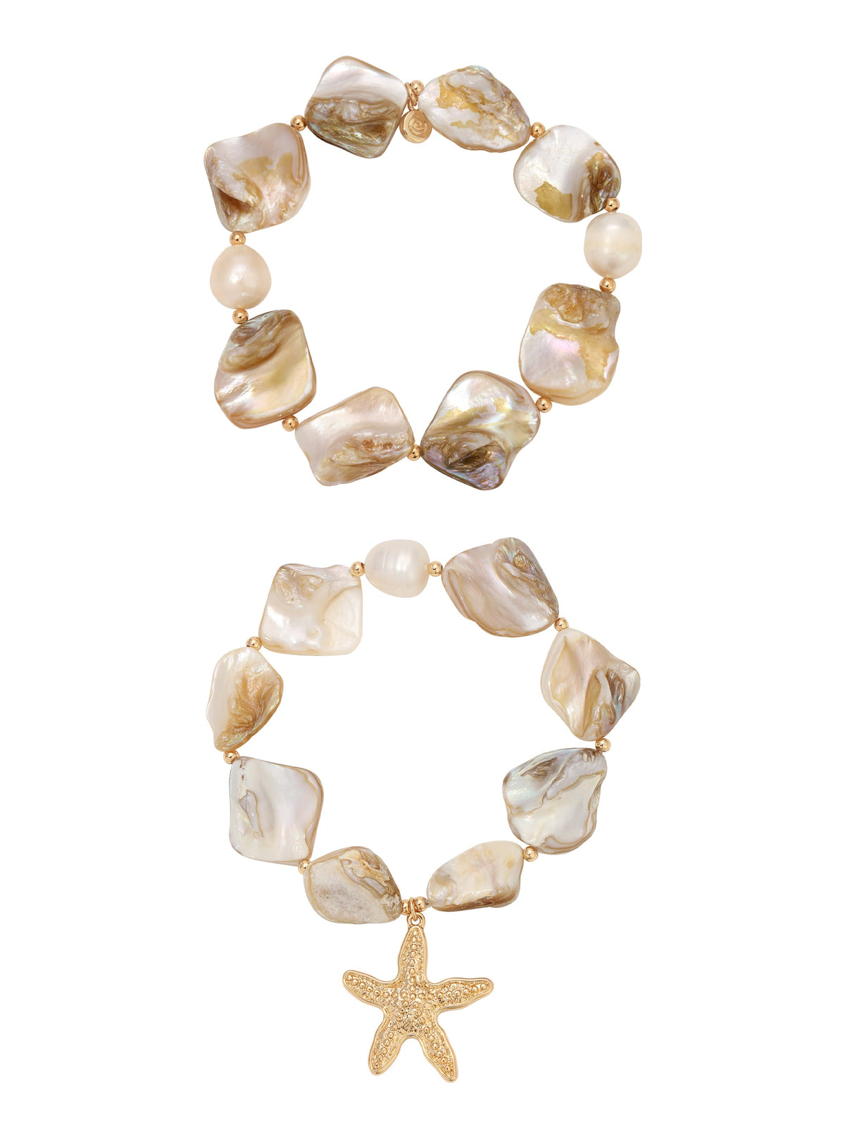 True Shell Bracelet Set - Shell with 18k Gold Plating | Ettika