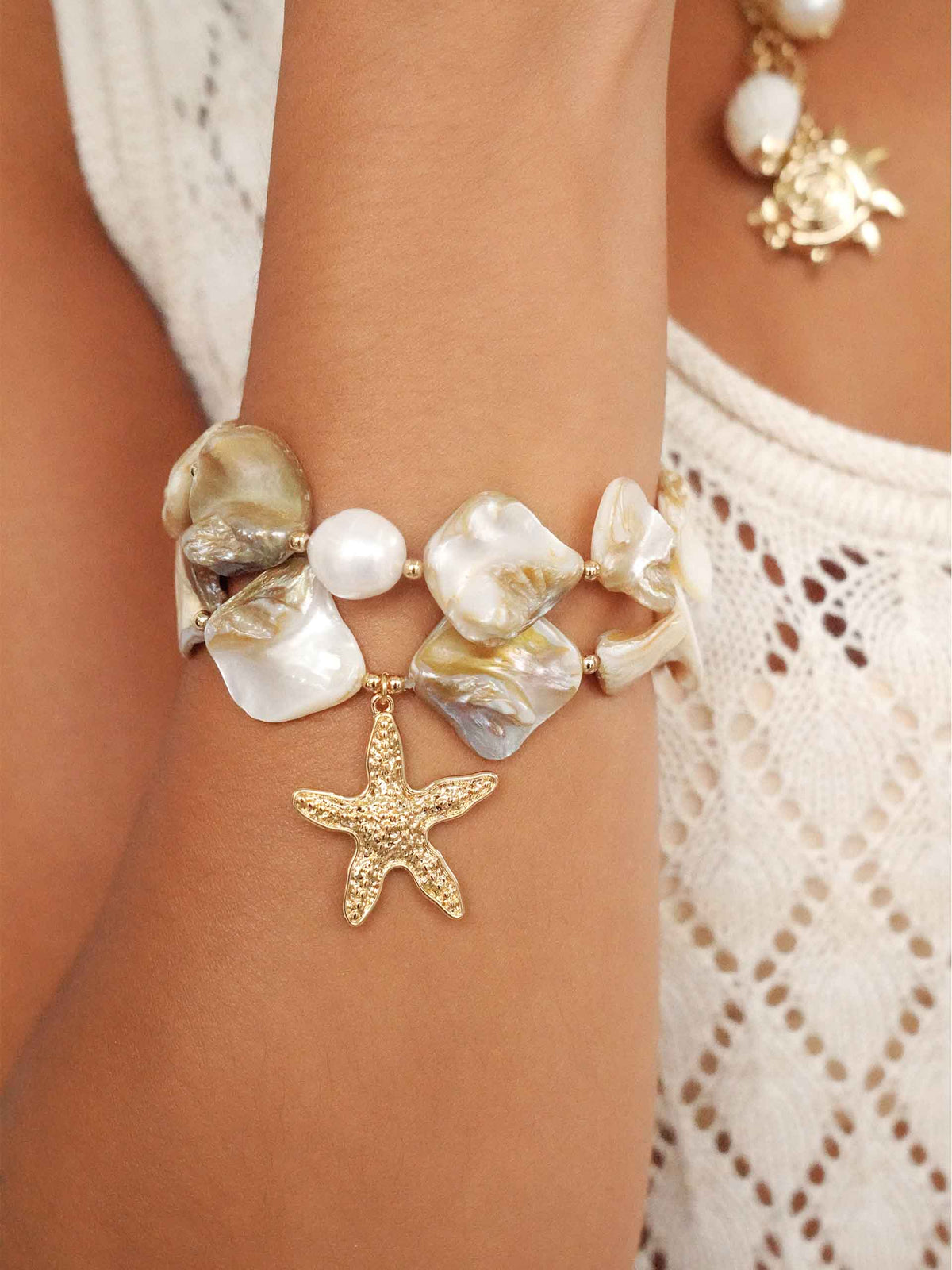 True Shell Bracelet Set - Shell with 18k Gold Plating | Ettika
