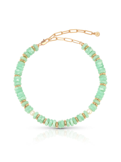 Saint Tropez Necklace - Seafoam Stone with 18k Gold Plating | Ettika