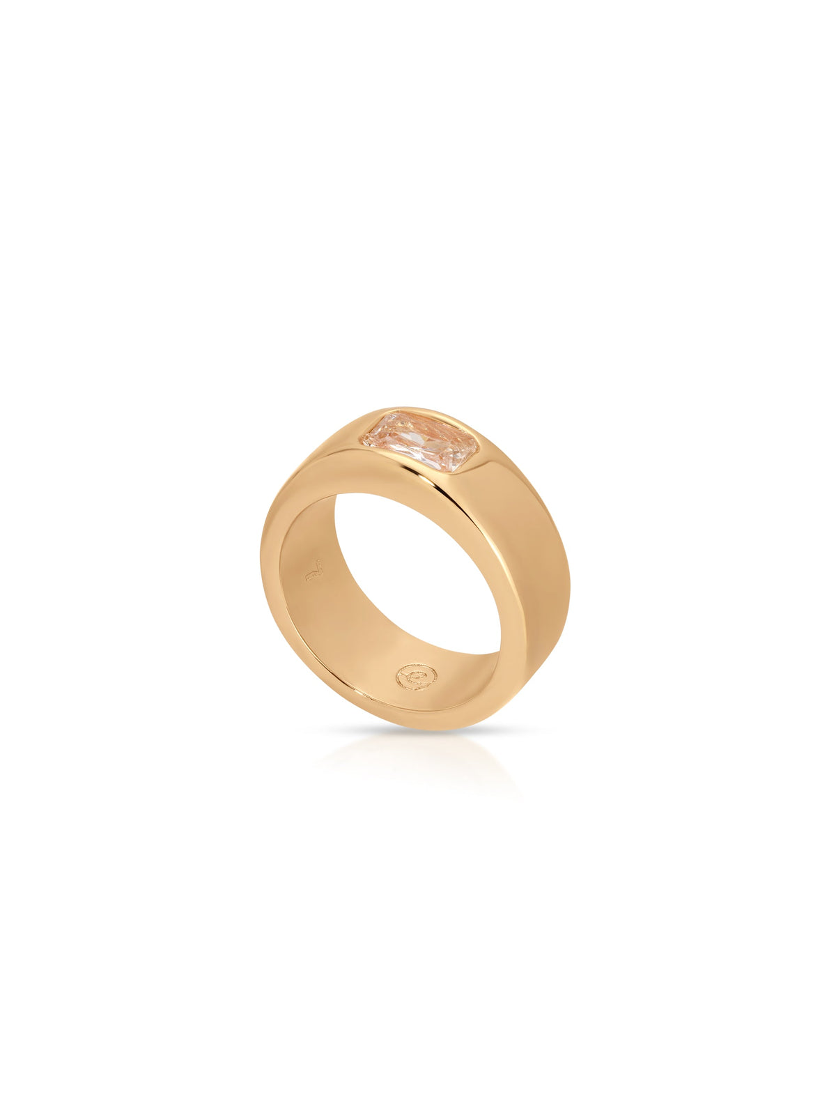 Emerald Cut Treasure Ring - Clear Crystal with 18k Gold Plating | Ettika