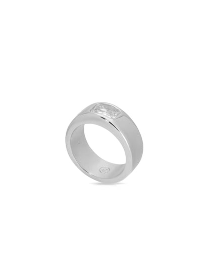 Emerald Cut Treasure Ring - Clear Crystal with 18k Gold Plating | Ettika