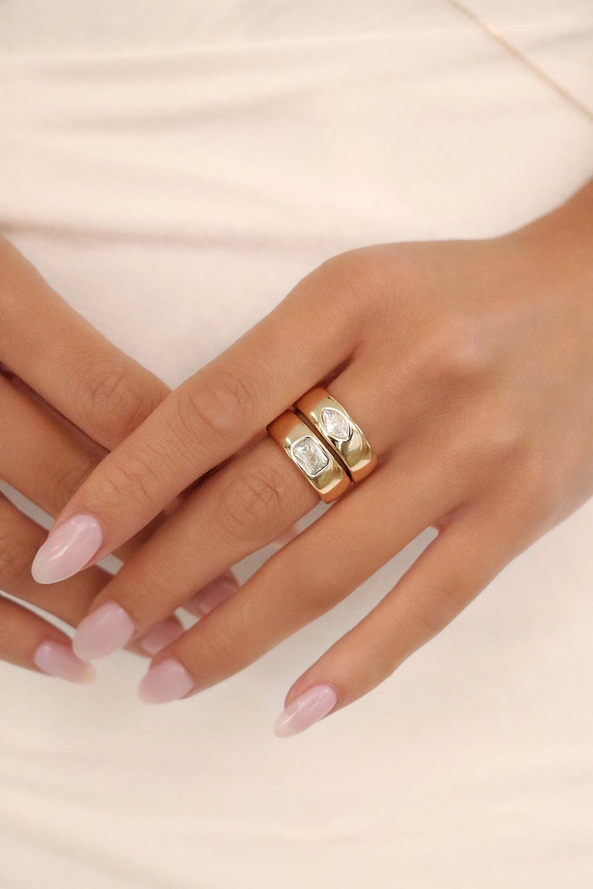 Marquise Cut Treasure Ring - Clear Crystal with 18k Gold Plating | Ettika