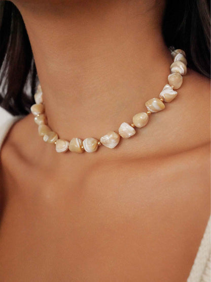 Coastal Beauty Necklace - Brown Shell with 18k Gold Plating | Ettika
