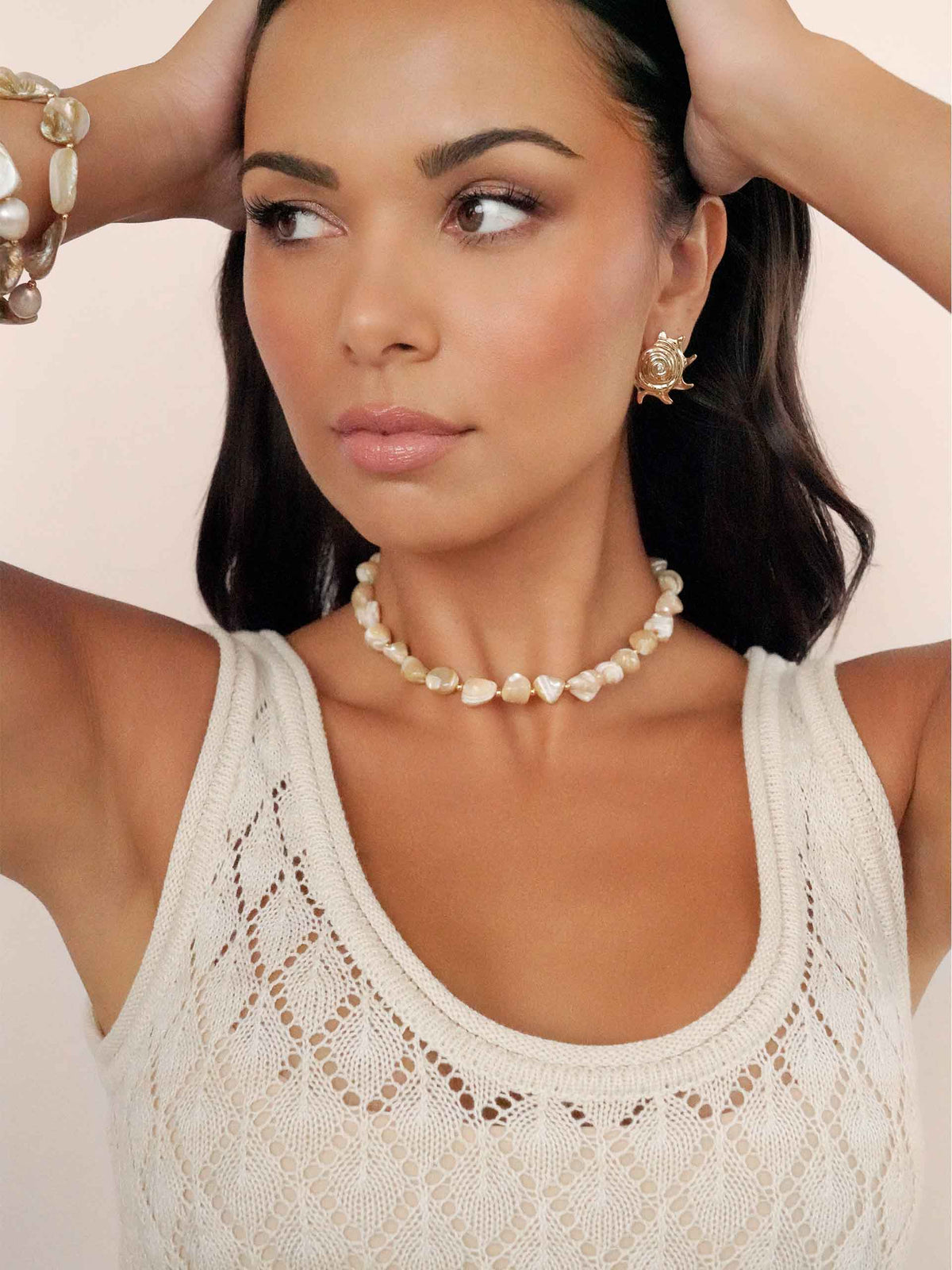 Coastal Beauty Necklace - Brown Shell with 18k Gold Plating | Ettika