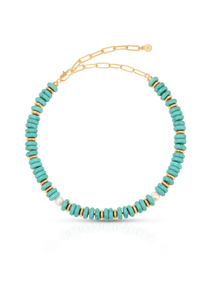 Amalfi Necklace - Turquoise with 18k Gold Plating | Ettika