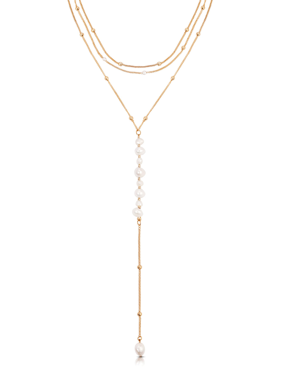 Coastal Pearl Lariat - Pearl with 18k Gold Plating | Ettika