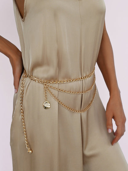 Modern Edge Layered Waist Chain - Gold Tone | Ettika
