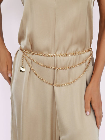 Modern Edge Layered Waist Chain - Gold Tone | Ettika