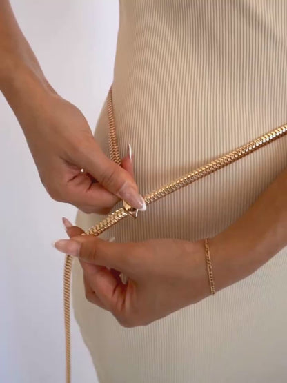 Wrap & Clip Dual-Wear Waist and Necklace Chain - Gold Tone | Ettika