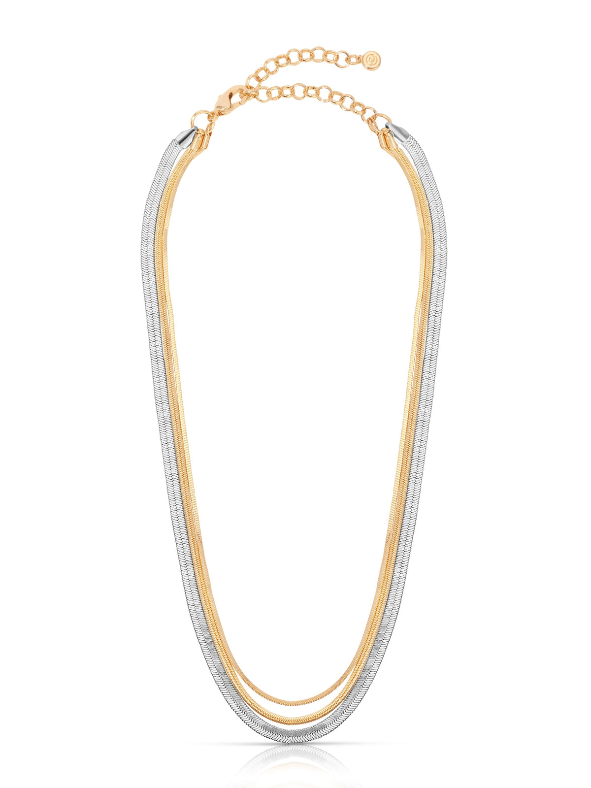 Mixed Metal Strands Necklace - Rhodium and 18k Gold Plated | Ettika