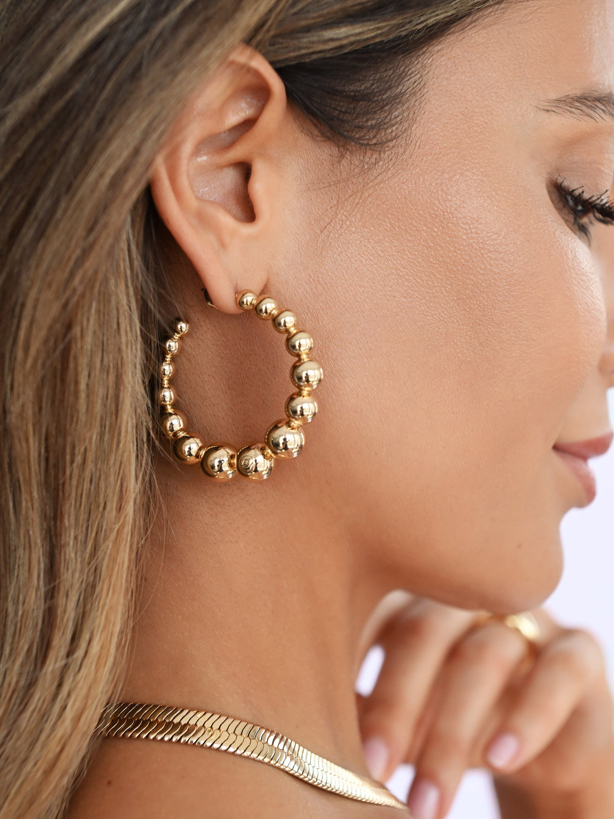 Bubble Ball Hoops - 18k Gold Plated | Ettika