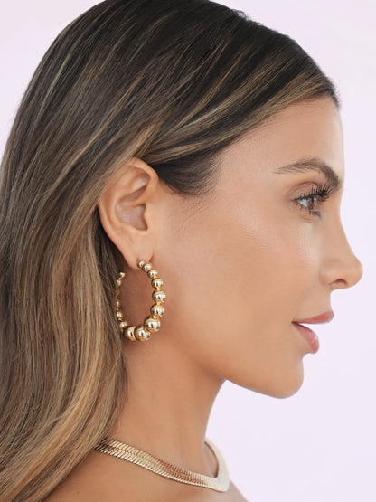 Bubble Ball Hoops - 18k Gold Plated | Ettika