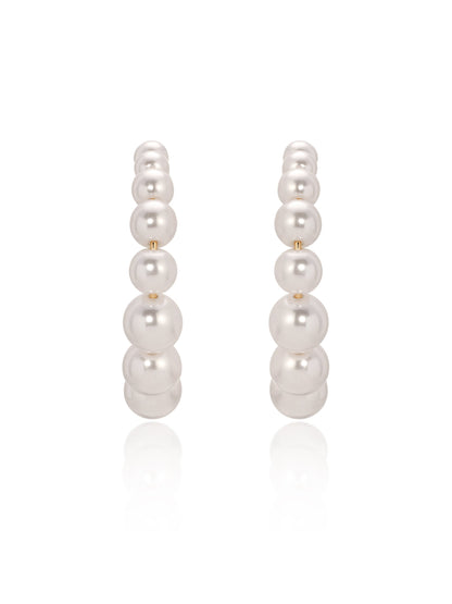 Pearl Bubble Hoops - Pearl | Ettika