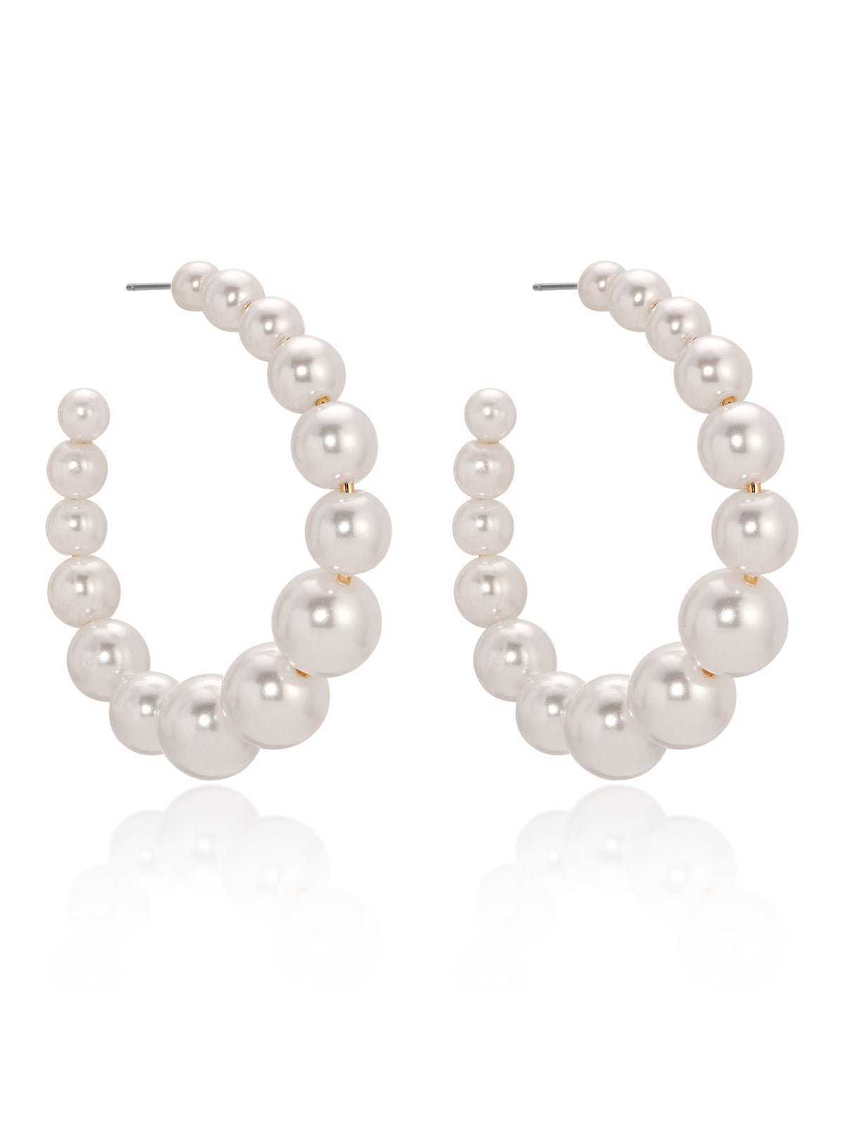 Pearl Bubble Hoops - Pearl | Ettika