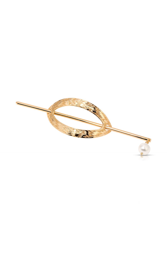 Oval French Barrette - Gold Tone | Ettika