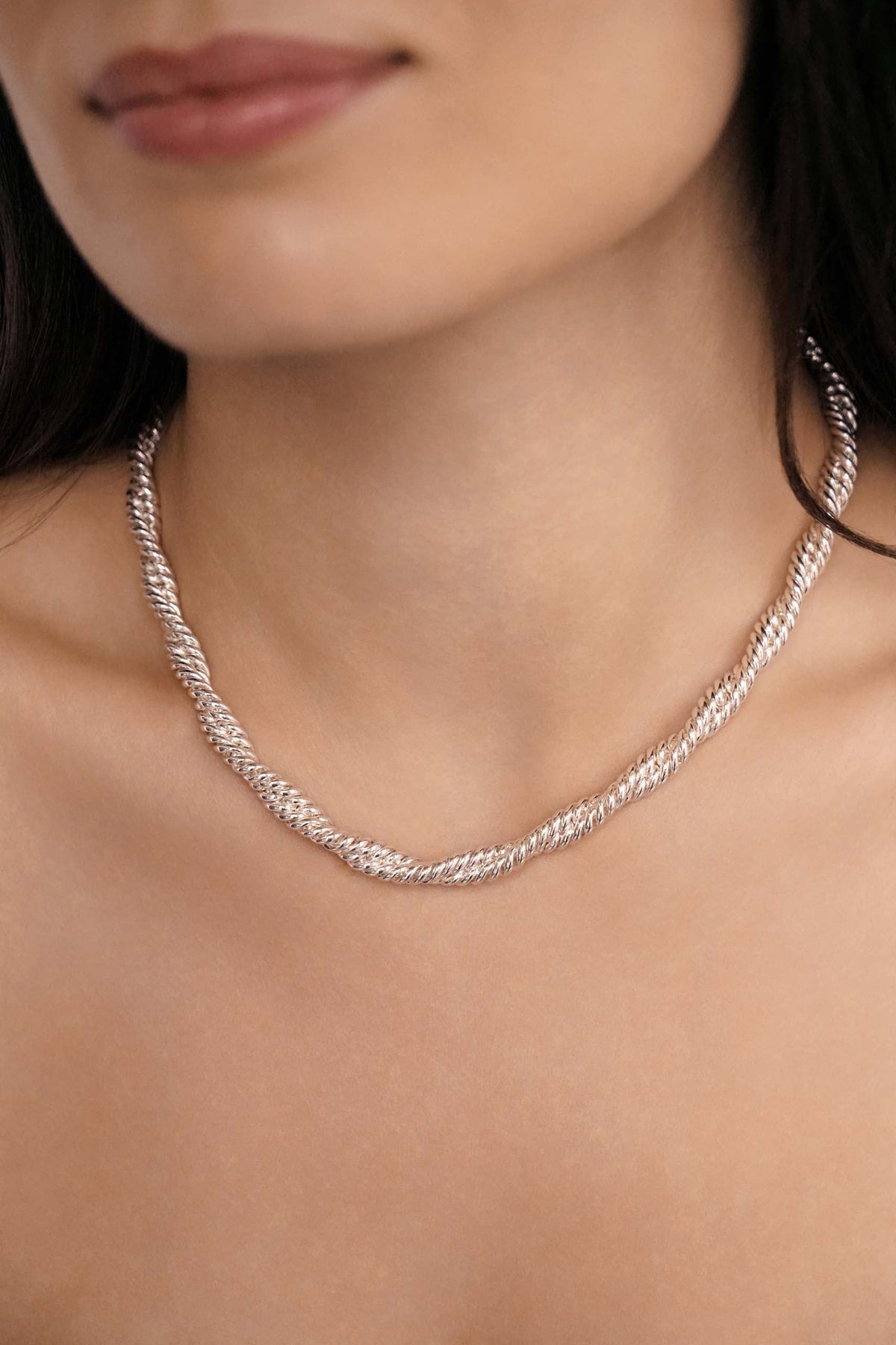 Twisted Strands Necklace - Silver Plated | Ettika