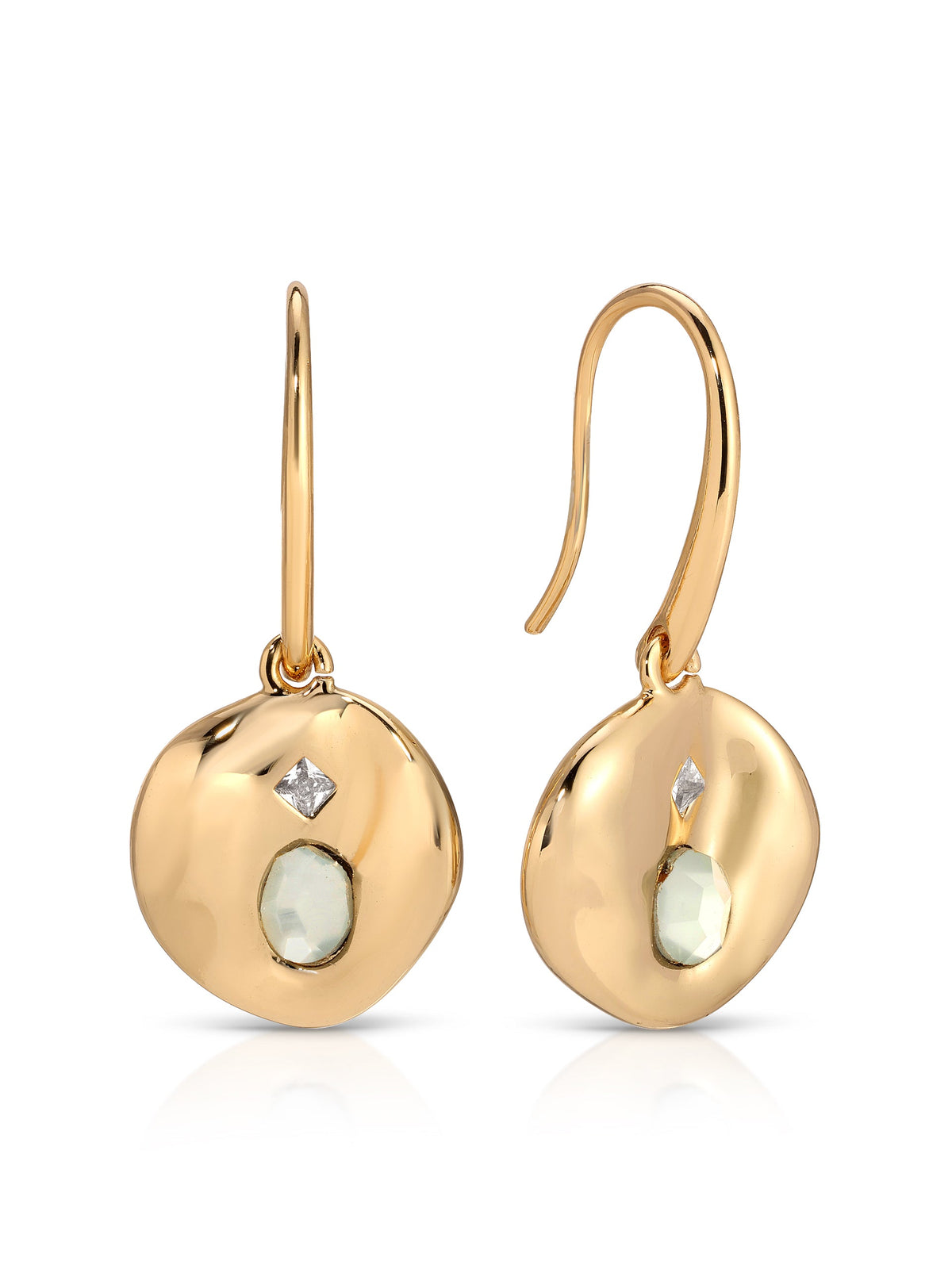 Sea Siren Earrings - Seafoam Stone with 18k Gold Plating | Ettika