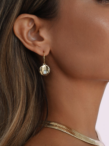 Sea Siren Earrings - Seafoam Stone with 18k Gold Plating | Ettika