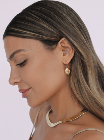 Sea Siren Earrings - Seafoam Stone with 18k Gold Plating | Ettika