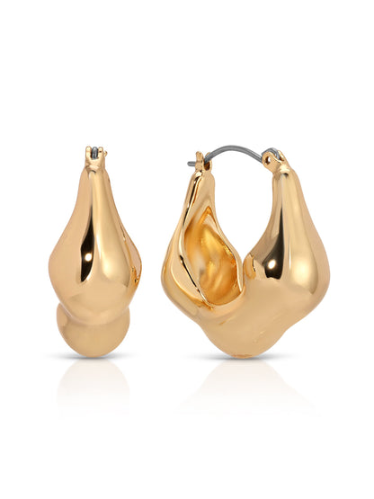 Molten Metal Hoop Earrings - 18k Gold Plated | Ettika