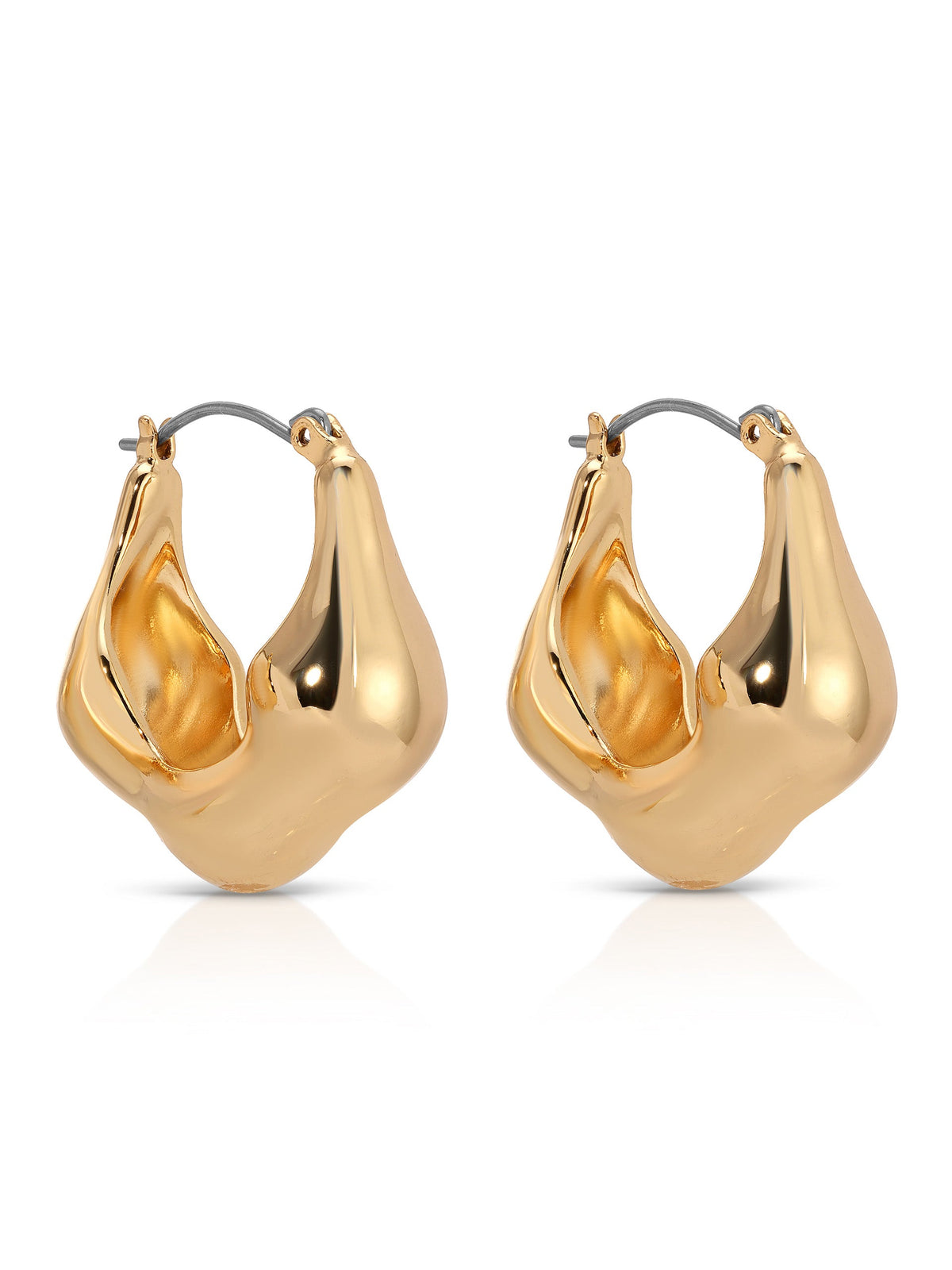 Molten Metal Hoop Earrings - 18k Gold Plated | Ettika