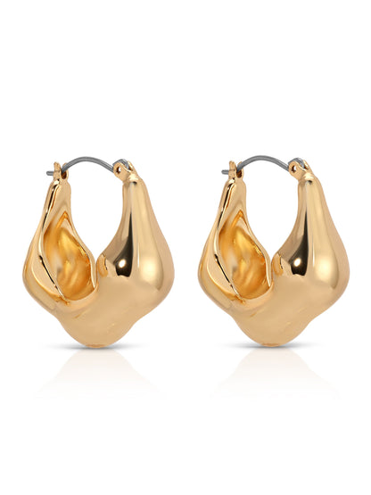 Molten Metal Hoop Earrings - 18k Gold Plated | Ettika