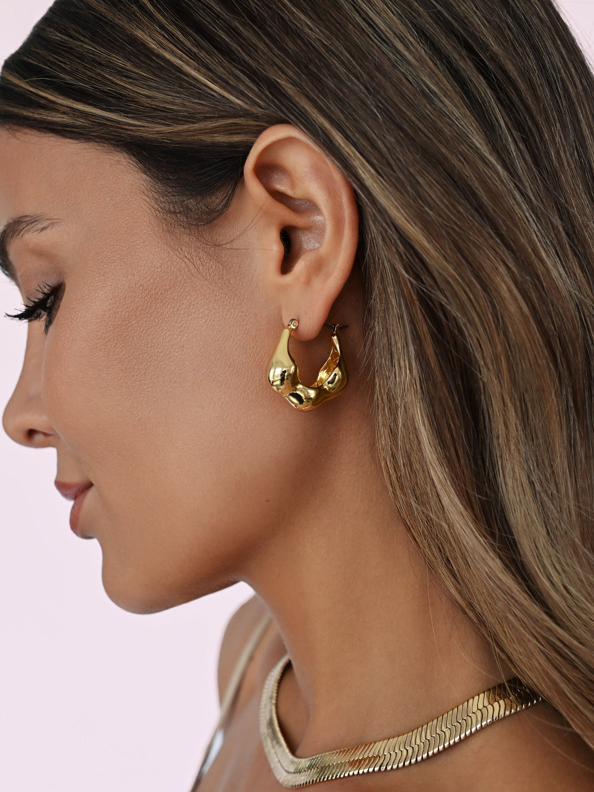 Molten Metal Hoop Earrings - 18k Gold Plated | Ettika