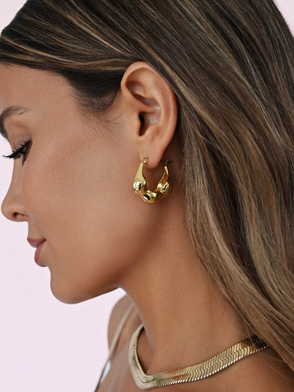 Molten Metal Hoop Earrings - 18k Gold Plated | Ettika