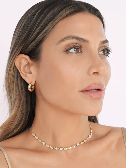 Sea Siren Adjustable Choker - Seafoam Stone with 18k Gold Plating | Ettika