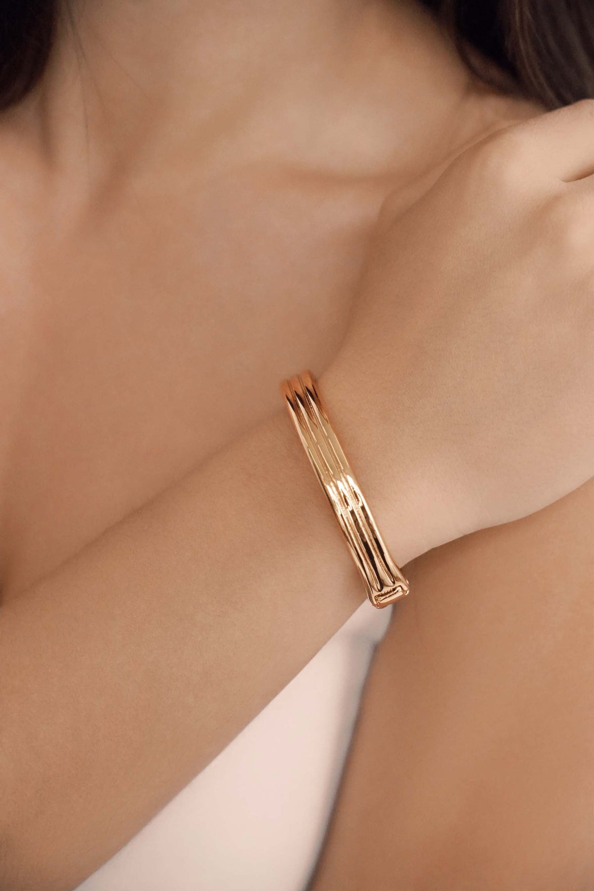 Etched Stacking Bangle - 18k Gold Plated | Ettika