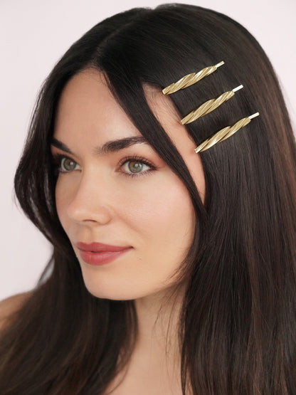 Golden Twist Barrette Set - Gold Tone | Ettika
