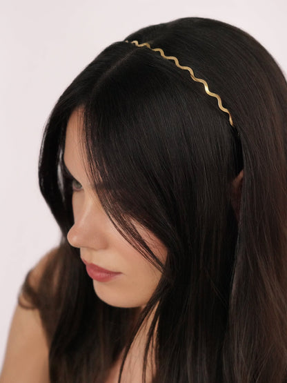Zig Zag Headband - Gold Tone | Ettika