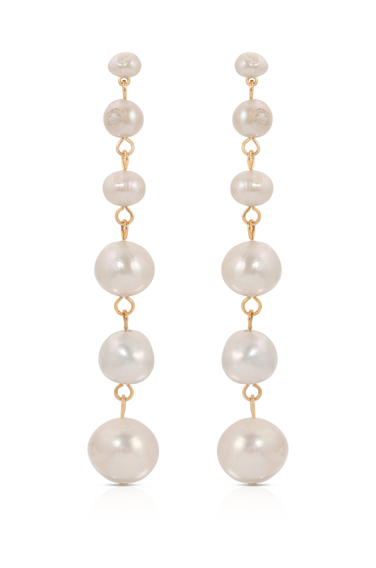 Graduating Freshwater Pearl Earrings - Freshwater Pearl | Ettika