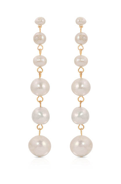 Graduating Freshwater Pearl Earrings - Freshwater Pearl | Ettika