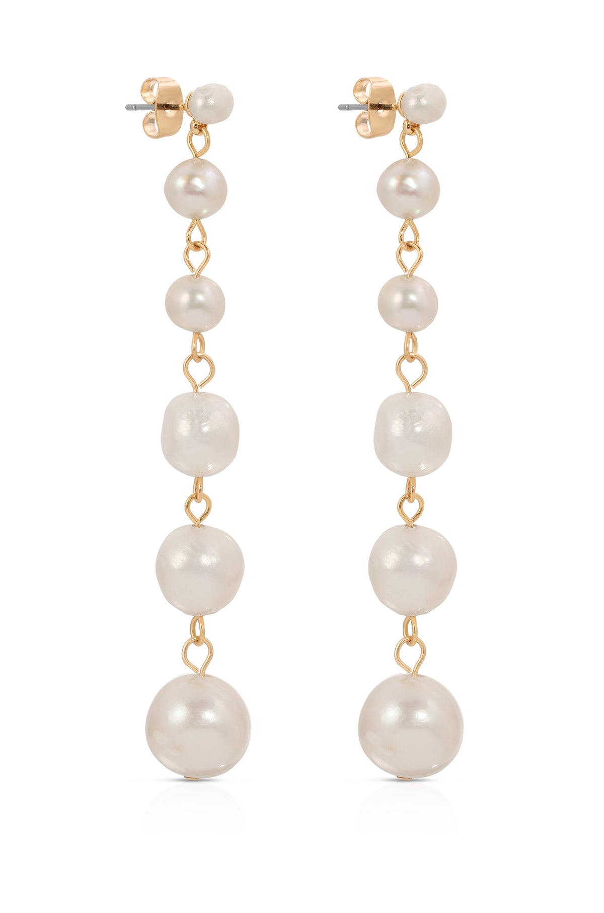 Graduating Freshwater Pearl Earrings - Freshwater Pearl | Ettika