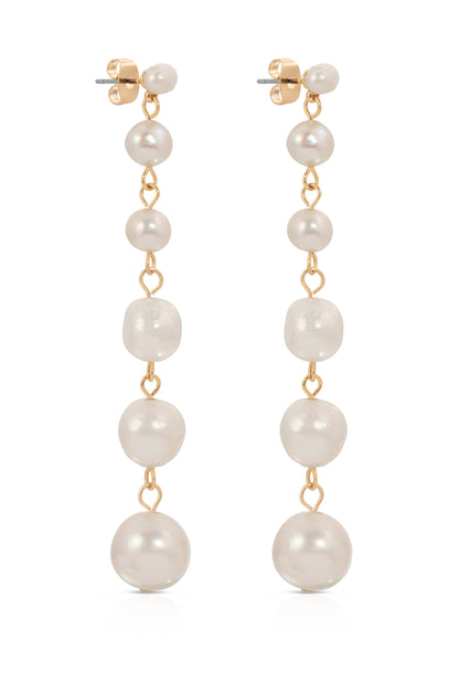 Graduating Freshwater Pearl Earrings - Freshwater Pearl | Ettika
