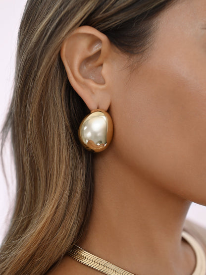 Smooth Pebble Earrings - 18k Gold Plated | Ettika