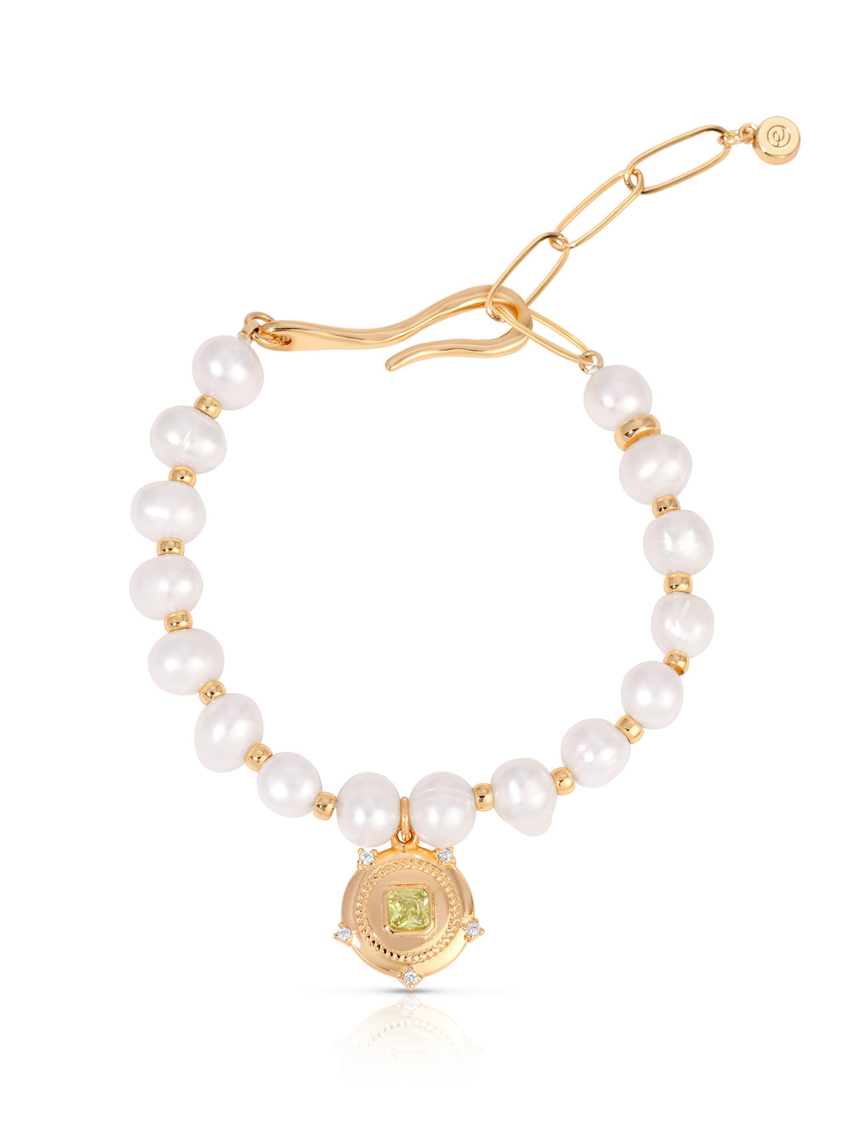 Eternal Gleam Pearl Bracelet - Peridot with 18k Gold Plating | Ettika
