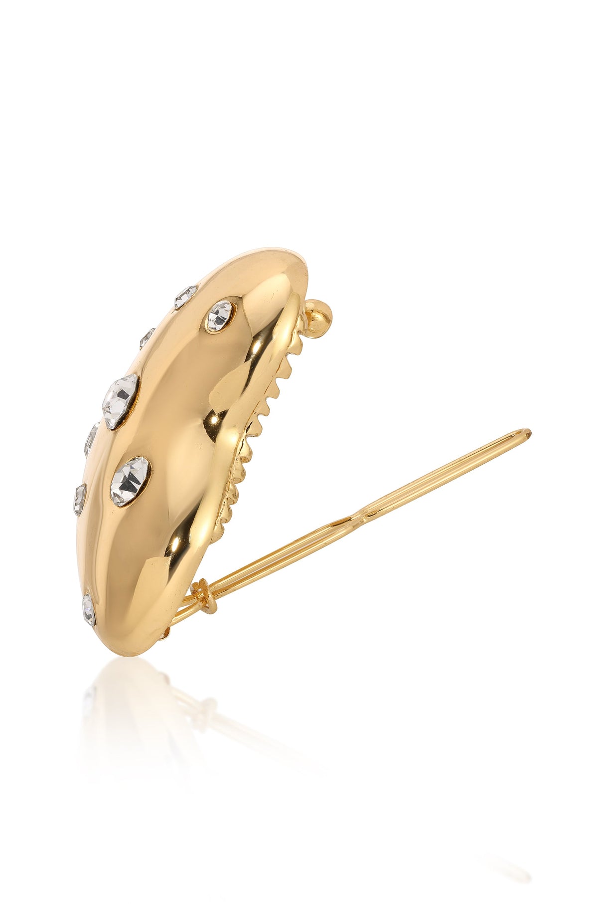 Platinum Love Barrette - Clear Crystal with Gold Tone | Ettika