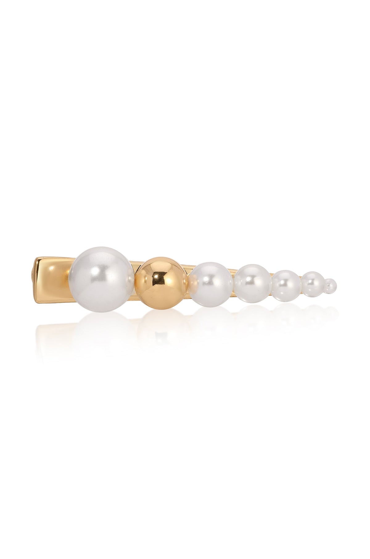 Pearl Bubble Clip - Pearl with Gold Tone | Ettika