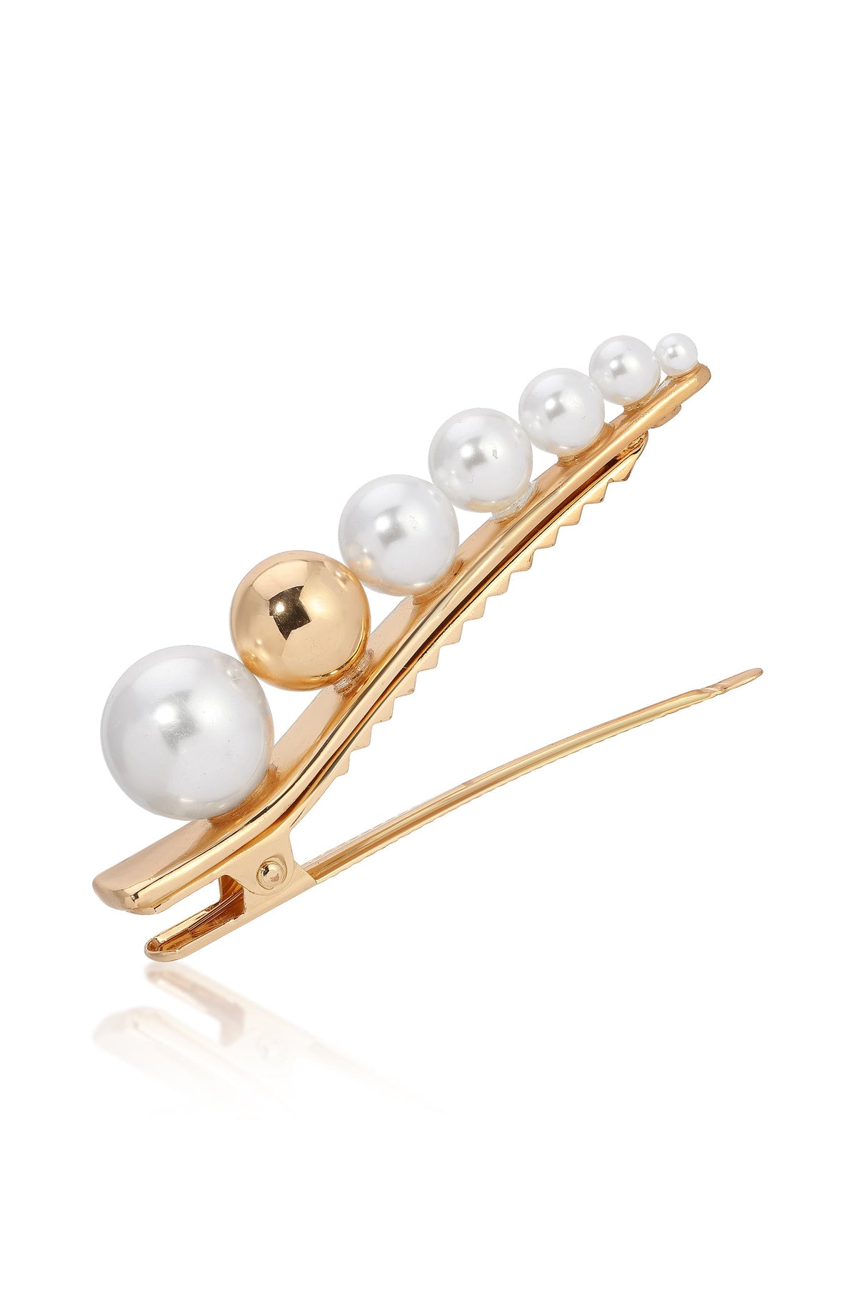 Pearl Bubble Clip - Pearl with Gold Tone | Ettika