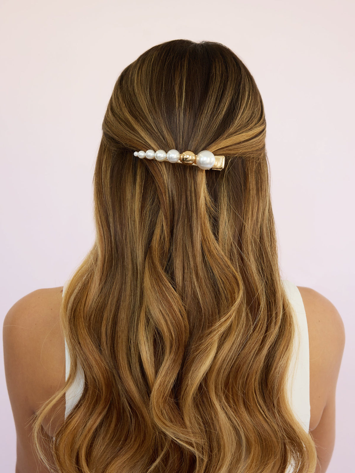 Pearl Bubble Clip - Pearl with Gold Tone | Ettika