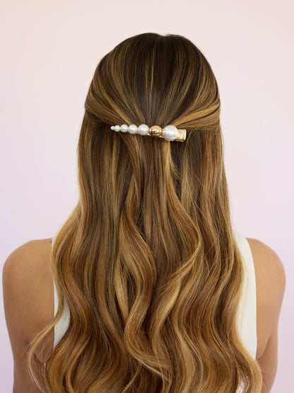 Pearl Bubble Clip - Pearl with Gold Tone | Ettika