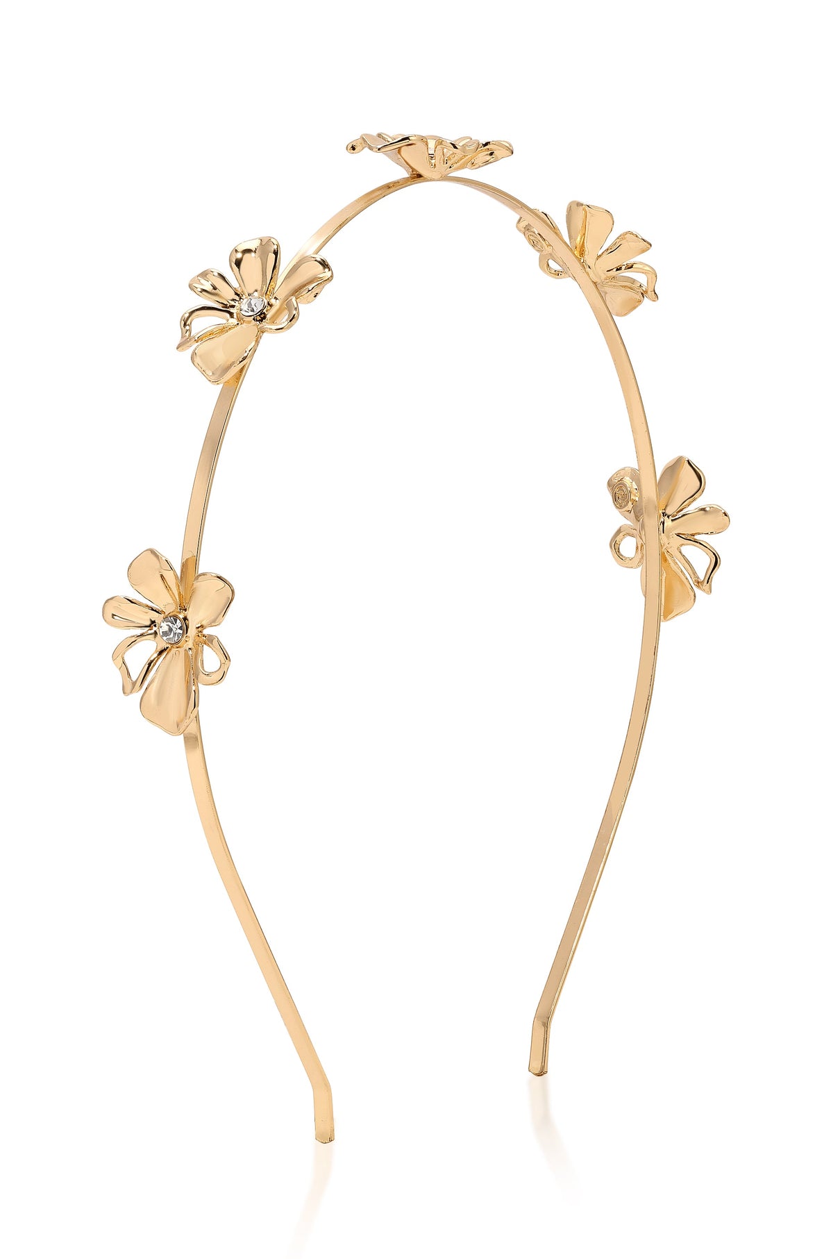 Petals Headband - Clear Crystal with Gold Tone | Ettika
