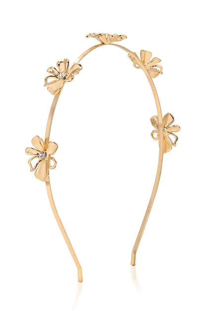 Petals Headband - Clear Crystal with Gold Tone | Ettika