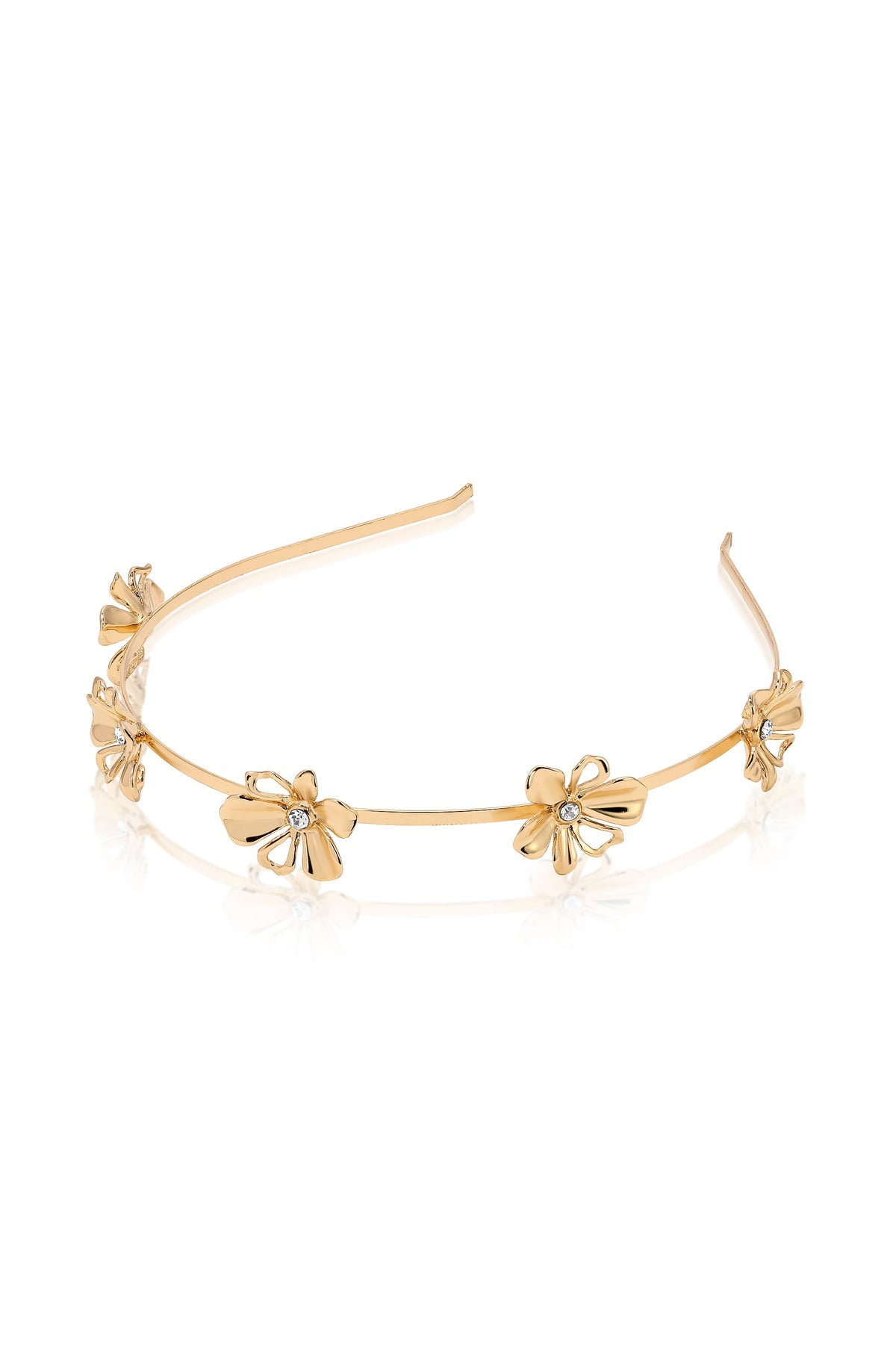Petals Headband - Clear Crystal with Gold Tone | Ettika