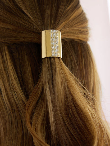 Sparkle Hair Cuff - Clear Crystal with Gold Tone | Ettika