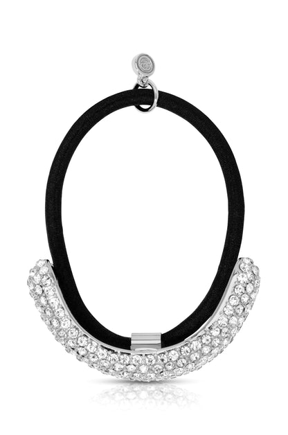 Crystal Sparkle Hair Tie - Gold Tone with Black Elastic | Ettika